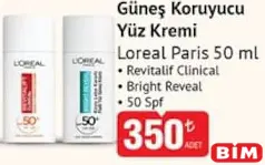 LOREAL PARİS GÜNEŞ KORUYUCU YÜZ KREMİ 50 ML 50 SPF